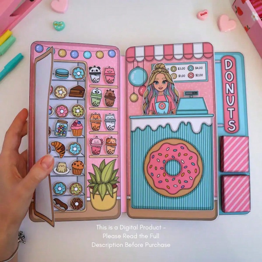 Art Craft Book - Donut Shop Pretend Play Kit, DIY