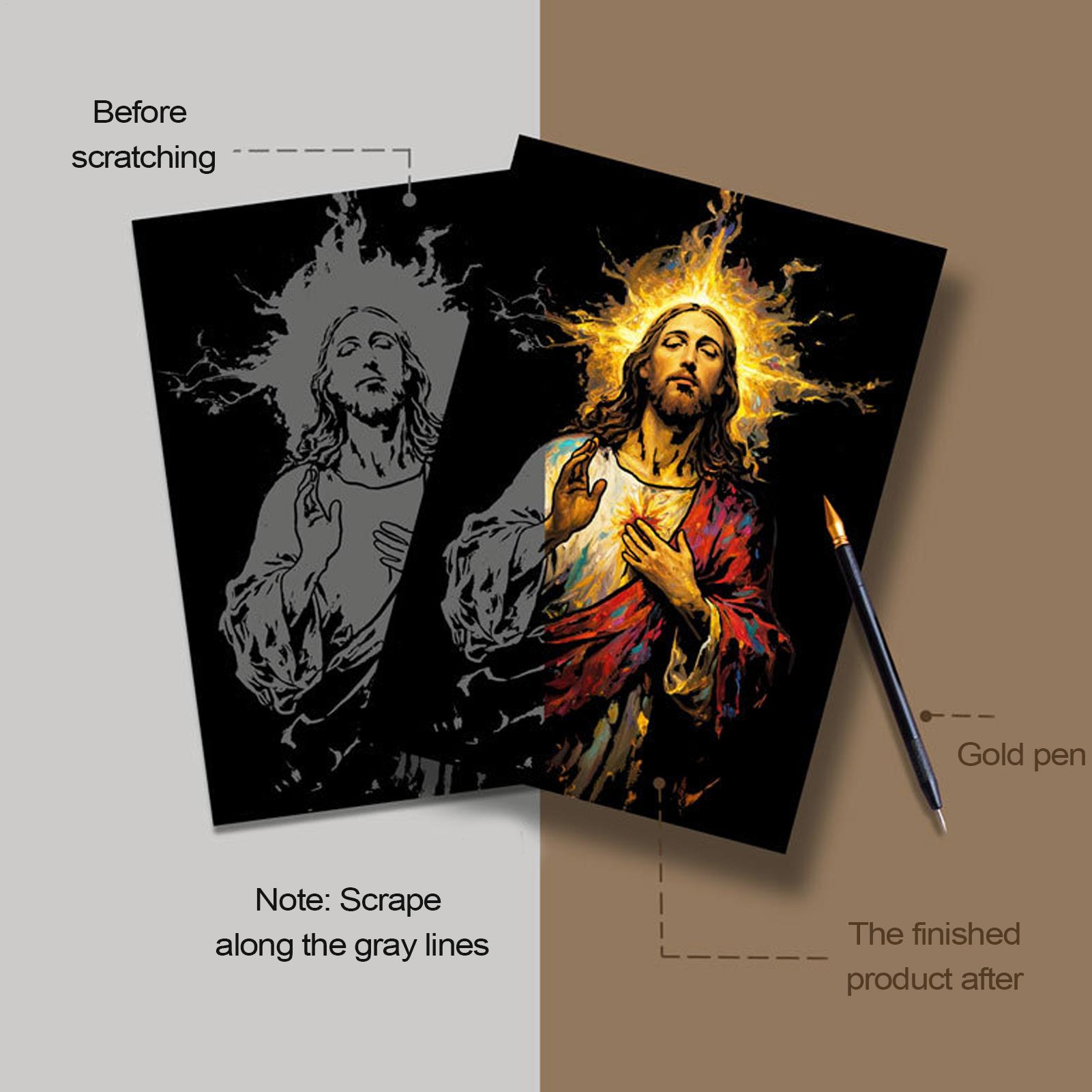Art Craft Book - Scratch Book Jesus Scratch Painting 1