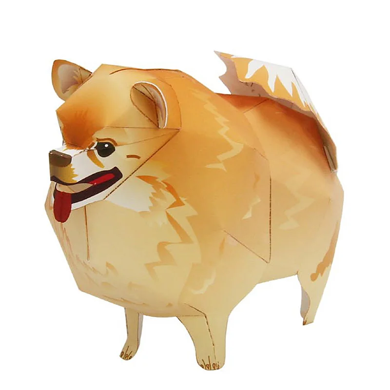 Art Craft Cardboard - Pomeranian Dog Folding Origami Art Mini