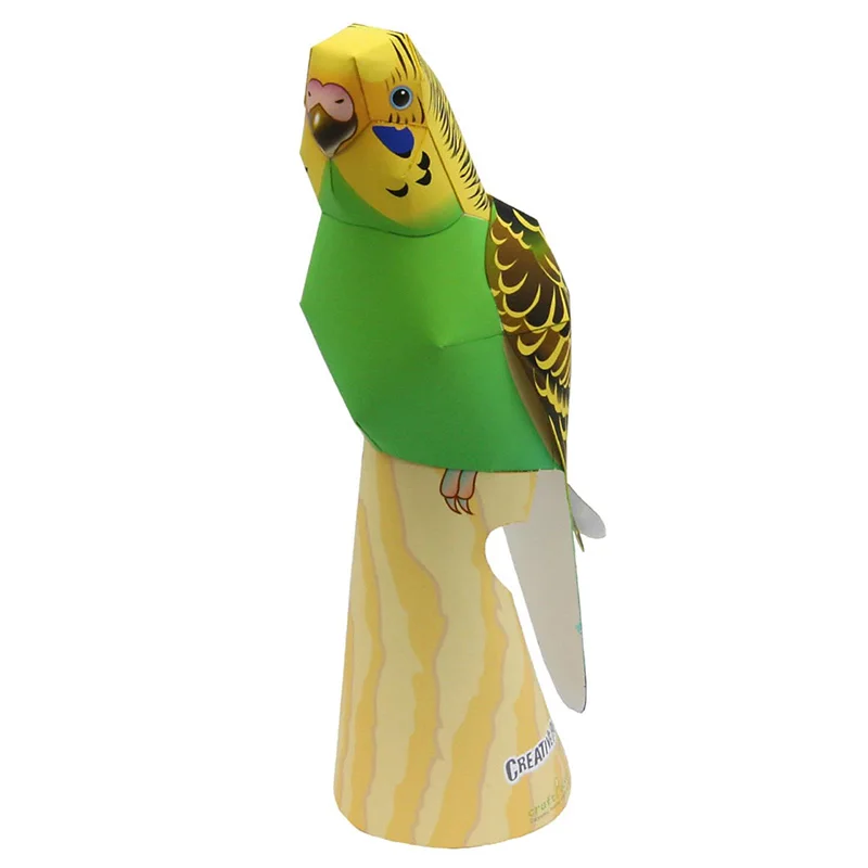 Art Craft Cardboard - Budgerigar Parrot Bird Handmade Origami Art