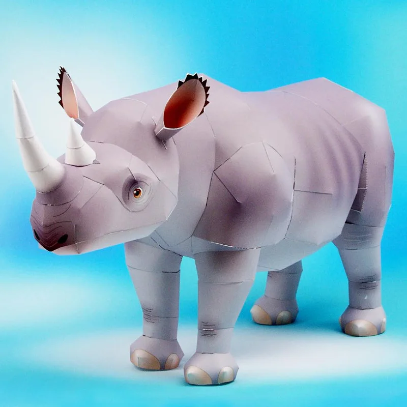 Rhinoceros Hook-lipped Handmad - Art Craft Cardboard recension och pris