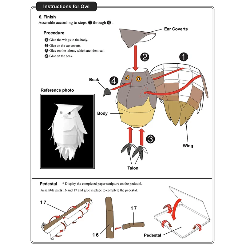 Blakiston's Fish Owls Origami  - Art Craft Cardboard recension och pris