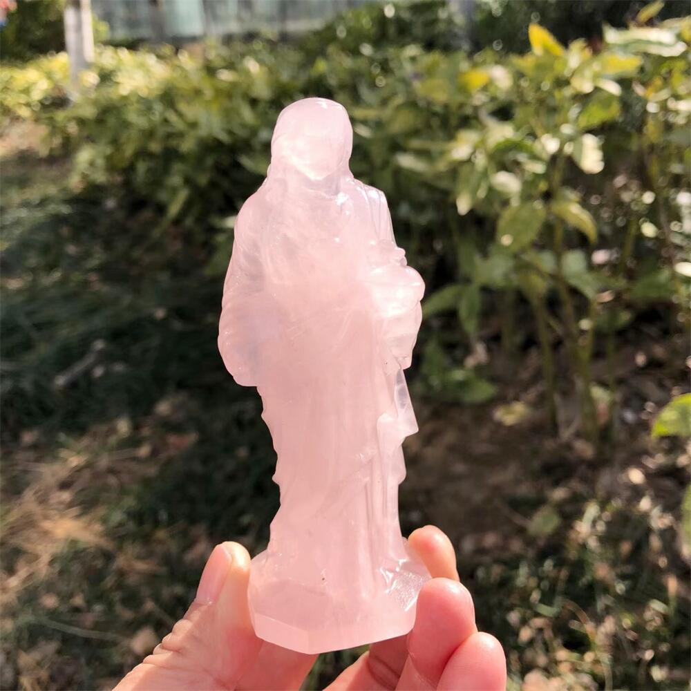 10cm Rose Quartz Jesus Carving - Art Craft Love recension och pris