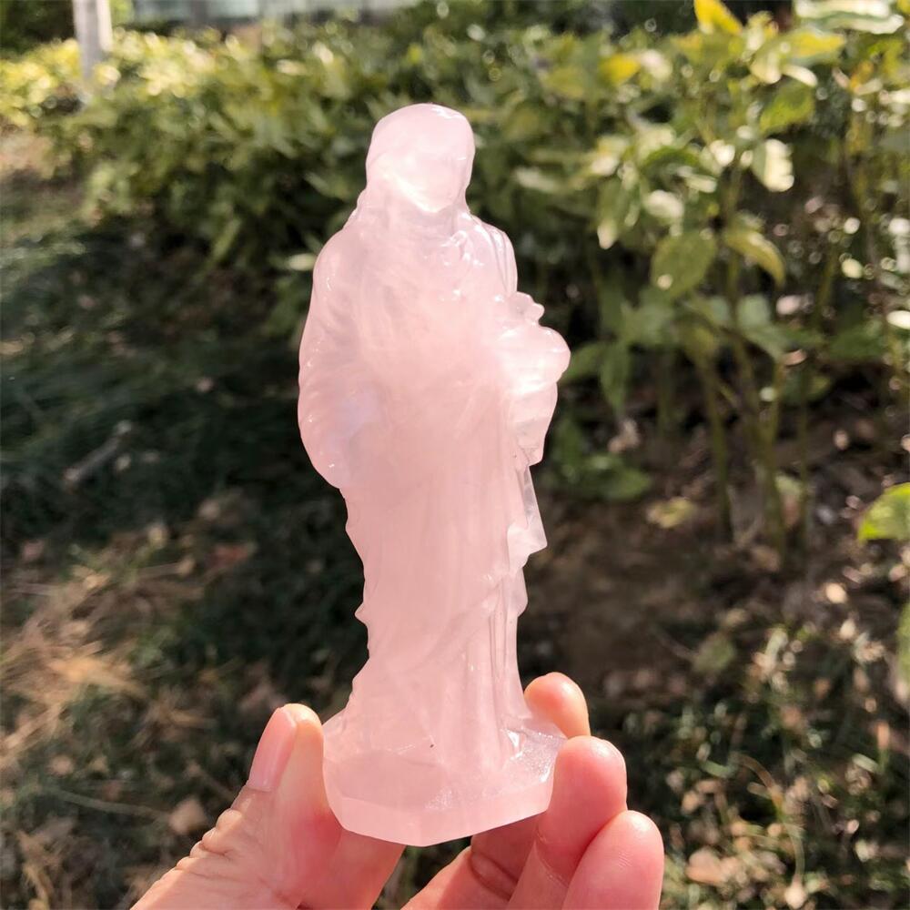 10cm Rose Quartz Jesus Carving - Art Craft Love recension och pris