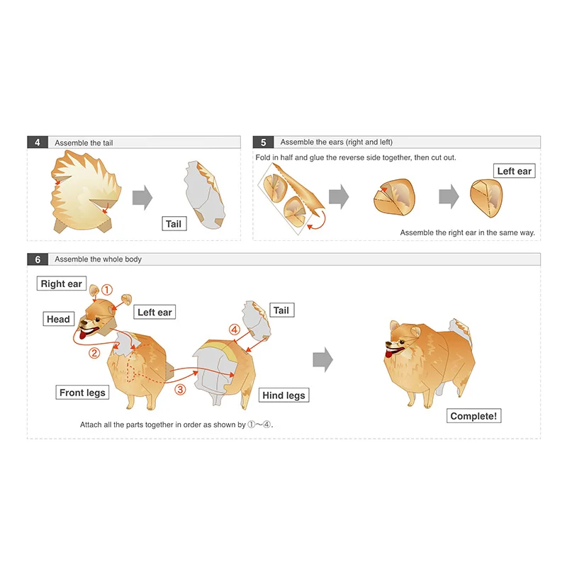 Pomeranian Dog Folding Origami - Art Craft Cardboard recension och pris