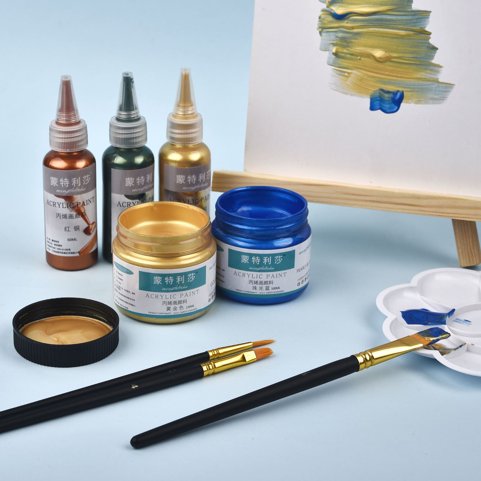 7 Colors 60ml/Bottle Metallic  - Acrylic Pour Paint recension och pris