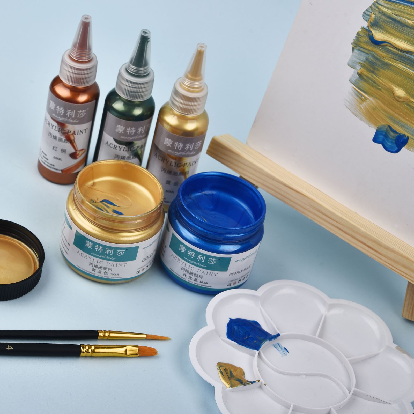 7 Colors 60ml/Bottle Metallic  - Acrylic Pour Paint recension och pris