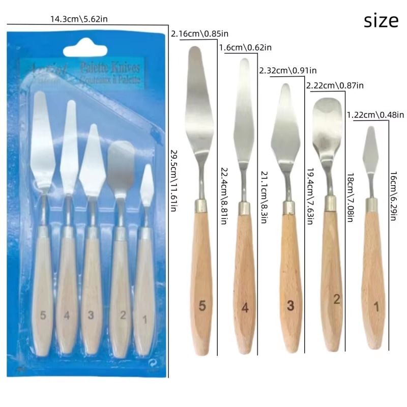 5Pcs Wooden Handle Painting Pa - Acrylic Pour Paint recension och pris
