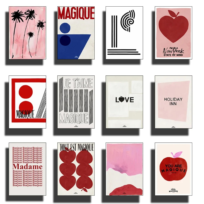 Modern Nordic Retro Art Red Lo - Art Craft Love recension och pris