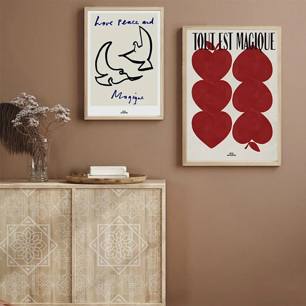 Modern Nordic Retro Art Red Lo - Art Craft Love recension och pris